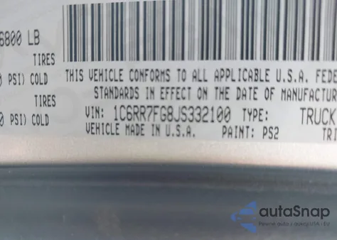 2018 Ram 1500 Express 4X4 6'4 Box из США, поврежденный, VIN 1C6RR7FG8JS332100